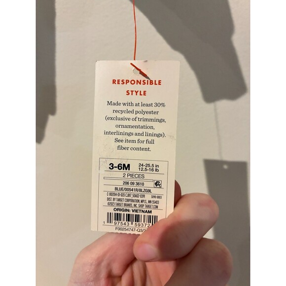 NWT Cat & Jack Tan Blue "Happy Together" Sweatshirt & Pants Outfit - 3-6M - Picture 3 of 3